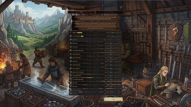 Upgrading troops at the forge